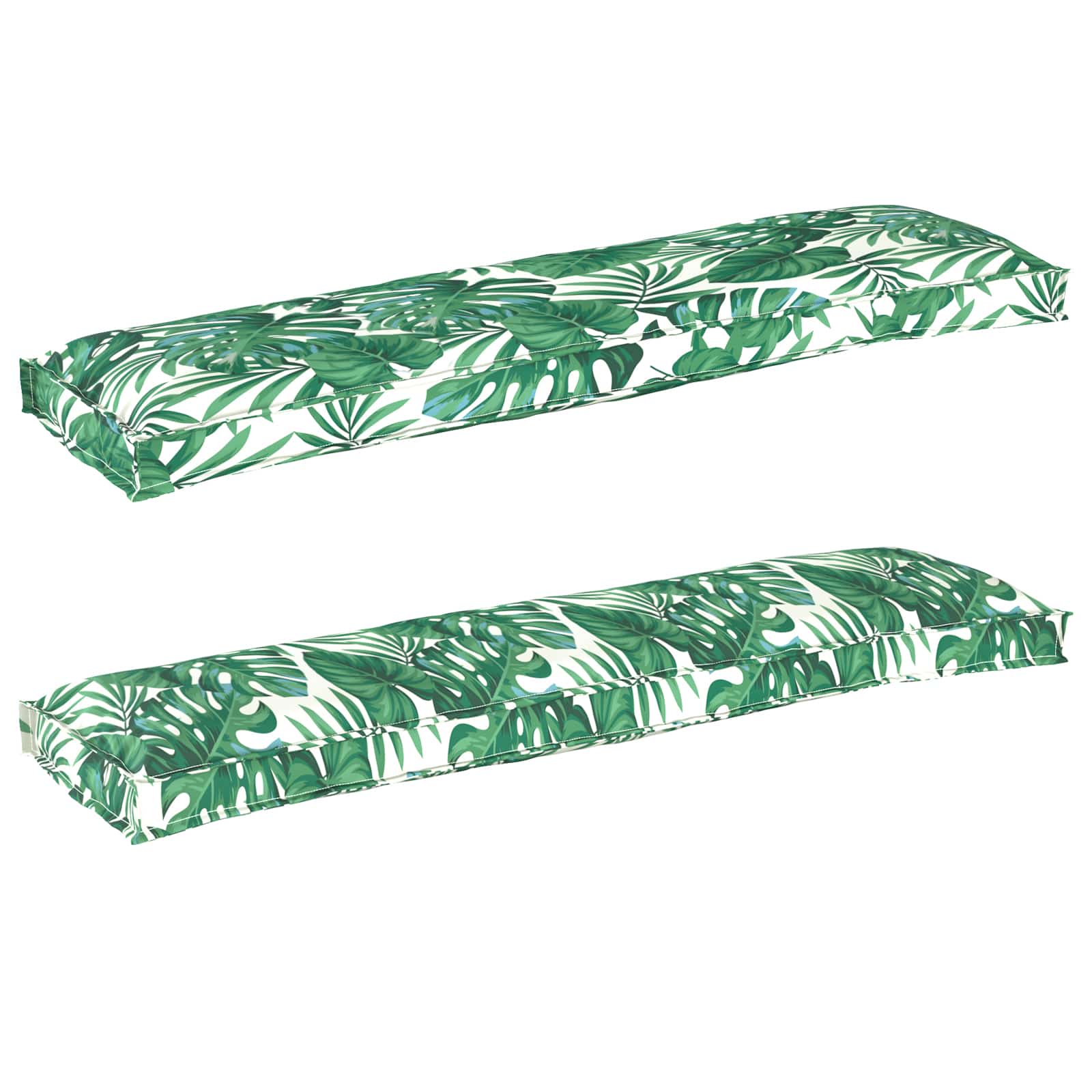 Vidaxl pallet kussen set 2 pcs bladpatroon 150 x 40 x 8 cm oxford stof