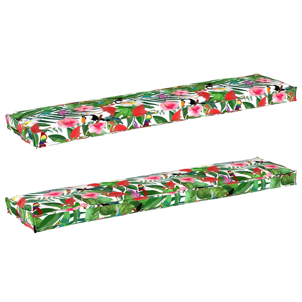 Vidaxl pallet kussen set 2 pcs tropische jungle 180 x 40 x 8 cm