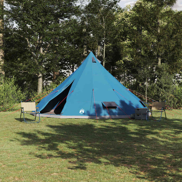 Vidaxl tipi tent met dak met opslag blauw 560 x 560 x 300 cm taft
