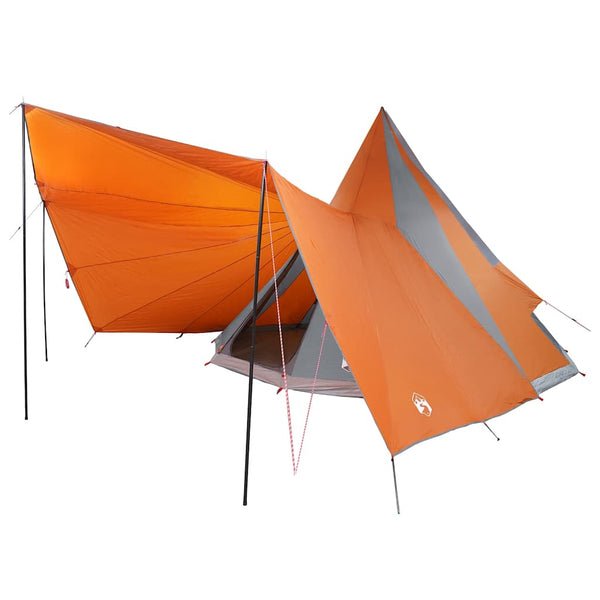 Vidaxl tipi tent met dak grijs en oranje 510 x 690 x 330 cm taft