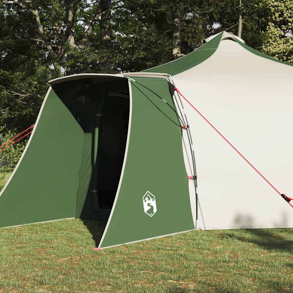 Vidaxl tipi tent met dak groen en beige 492 x 492 x 275 cm stof