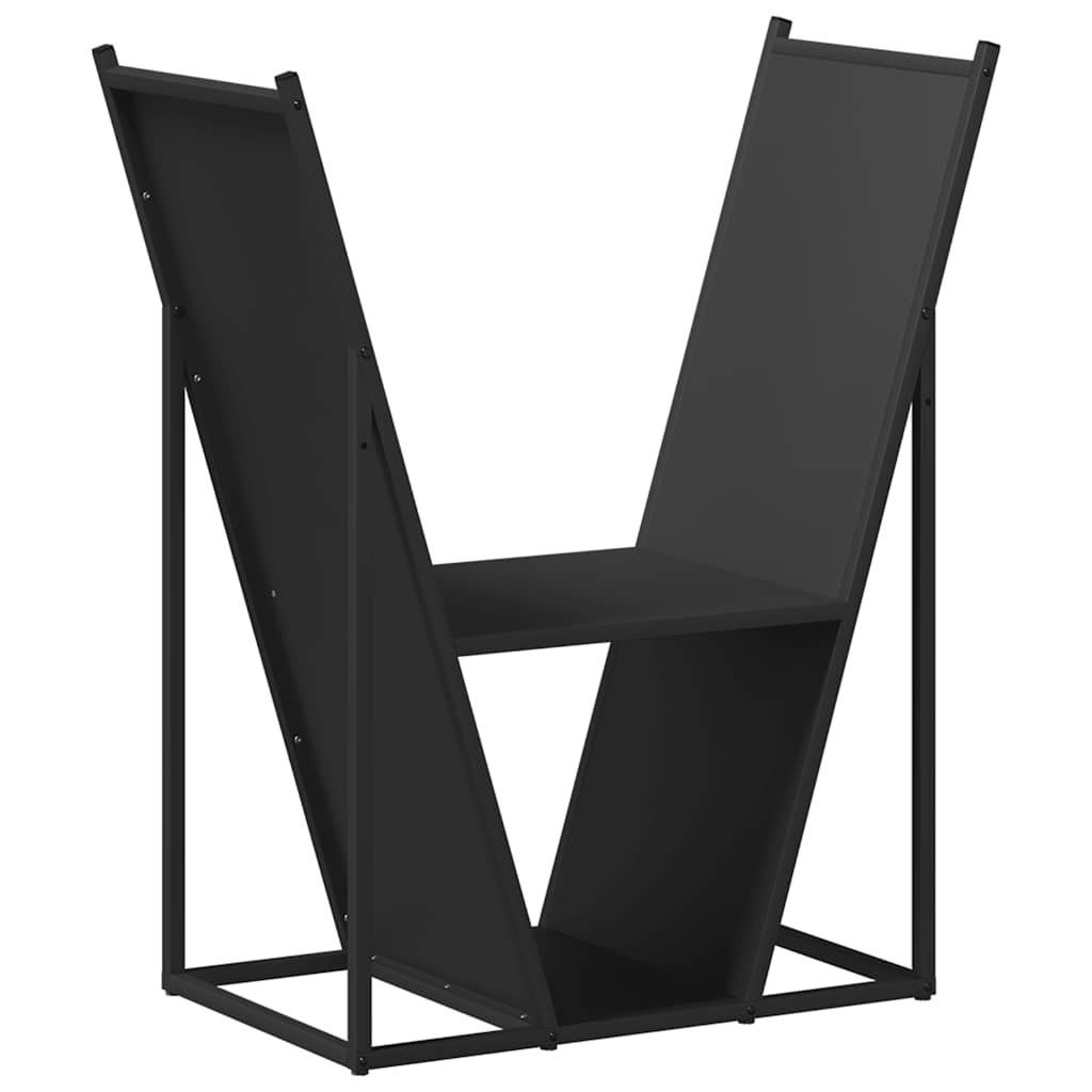 Vidaxl brandhoutrek 69,5x35x81 cm koudgewalst staal zwart