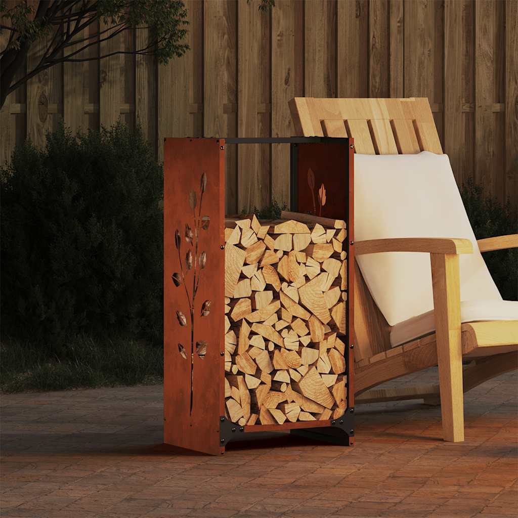 Vidaxl brandhoutrek 40x30x80 cm weervast staal