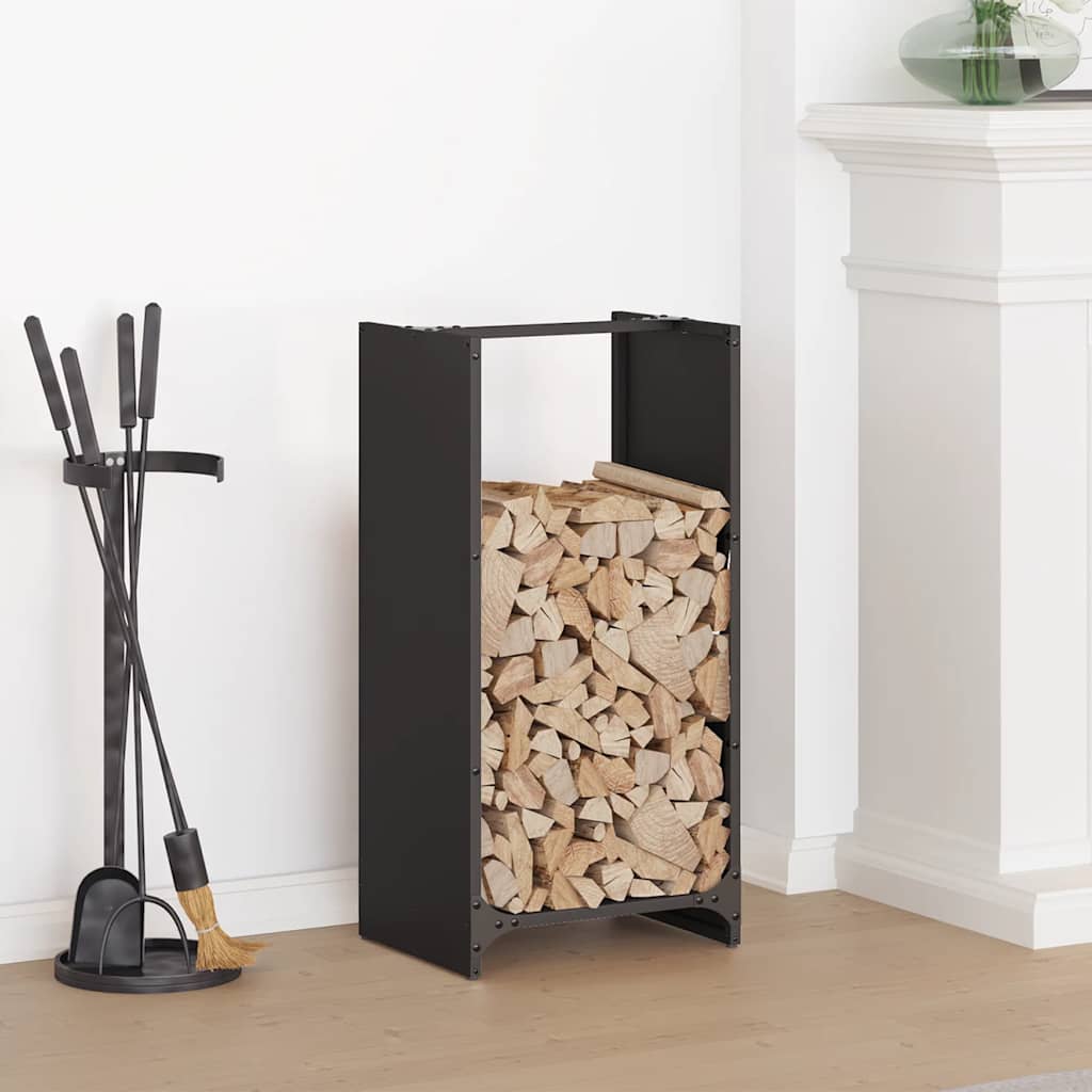 Vidaxl brandhoutrek 40x30x80 cm koudgewalst staal zwart