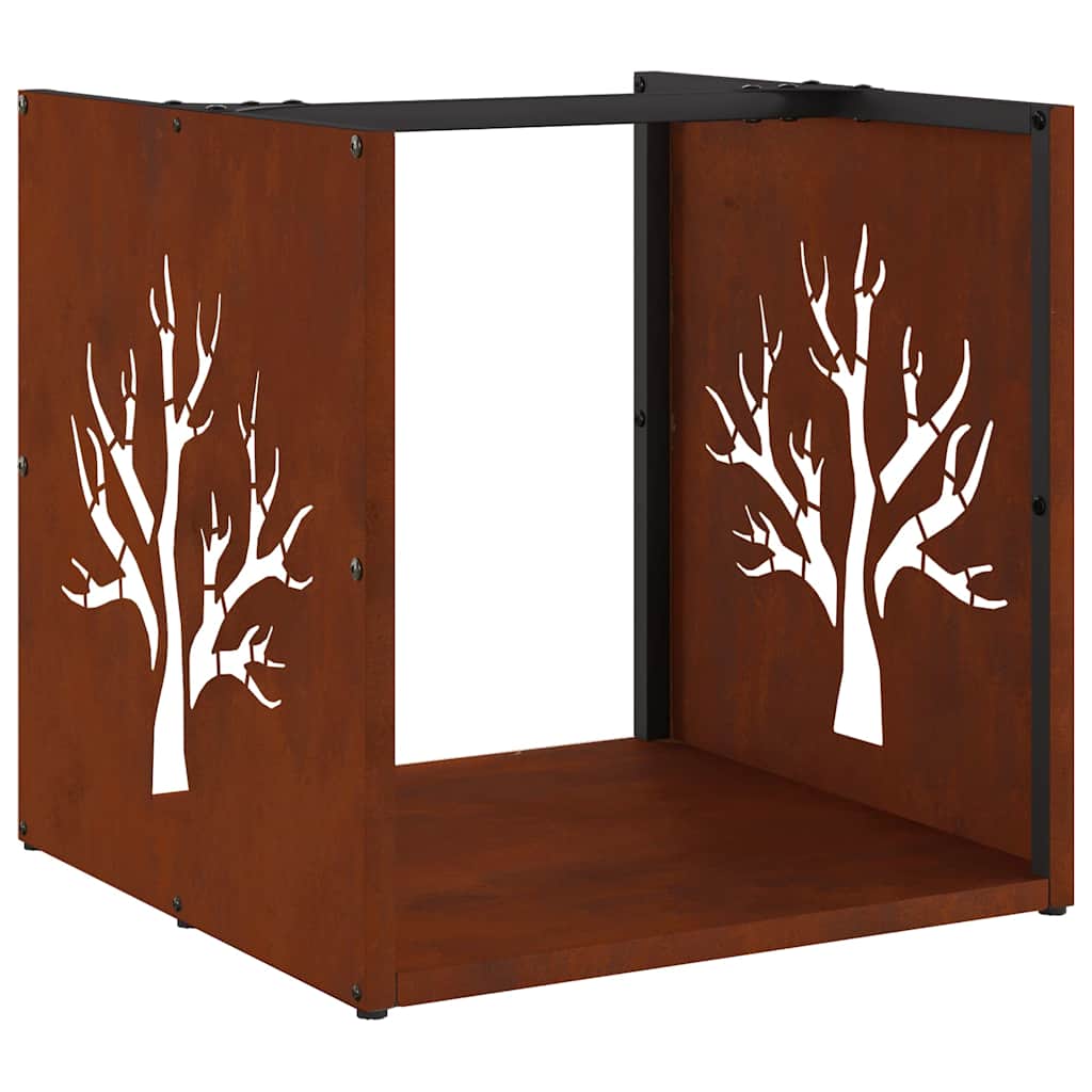 Vidaxl brandhoutrek 40x40x40 cm weervast staal