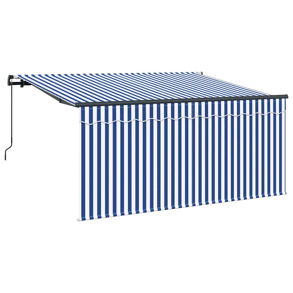 Vidaxl inklapbaar zonnescherm blauw en wit 300 x 200 cm