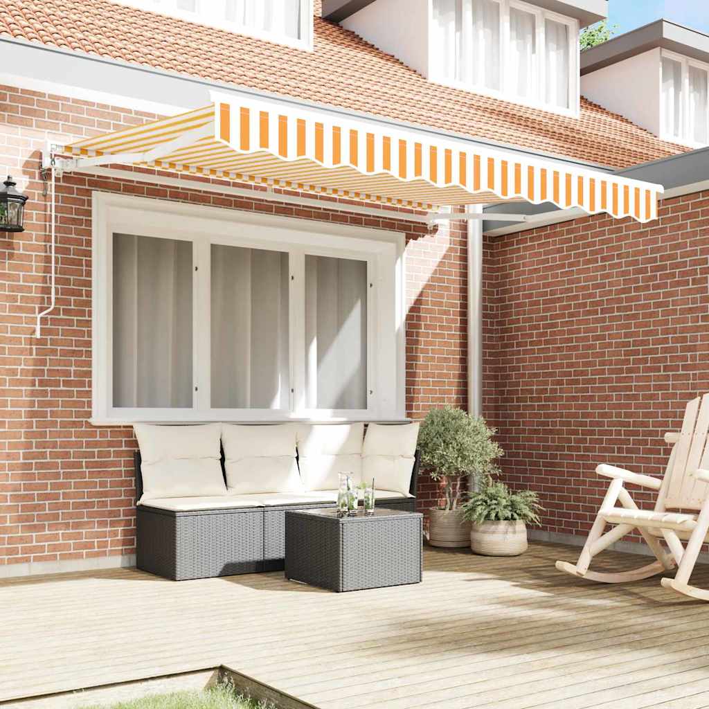 Vidaxl inklapbaar zonnescherm geel en wit 300 x 200 cm