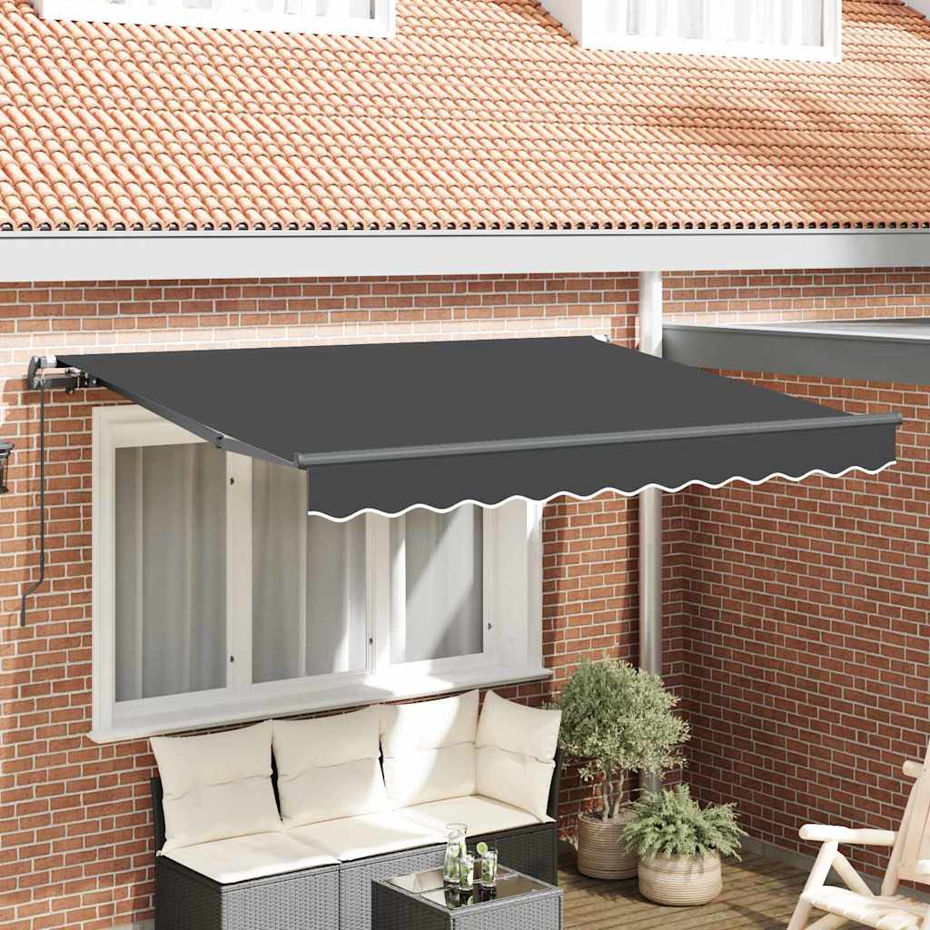 Vidaxl uitschuifbare luifel antraciet 300 x 200 cm stof