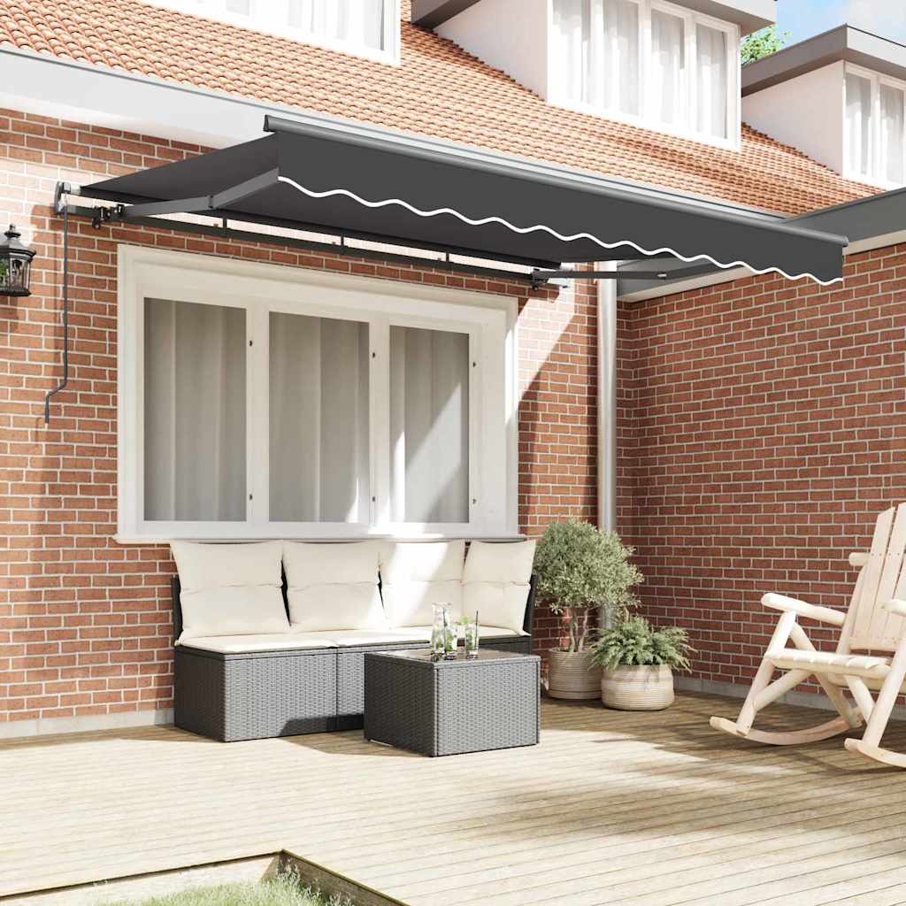 Vidaxl uitschuifbare luifel antraciet 300 x 200 cm stof