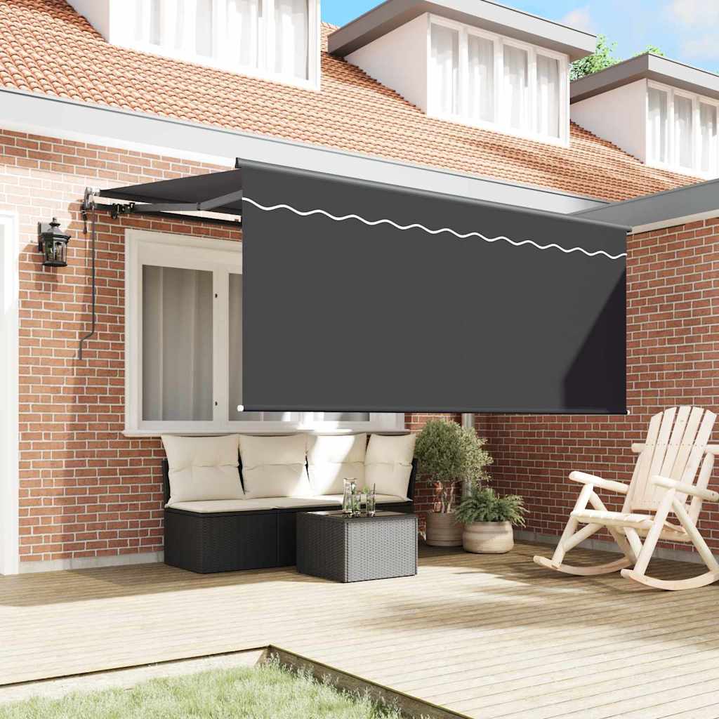 Vidaxl inklapbaar zonnescherm gestreept antraciet 300 x 200 cm stof