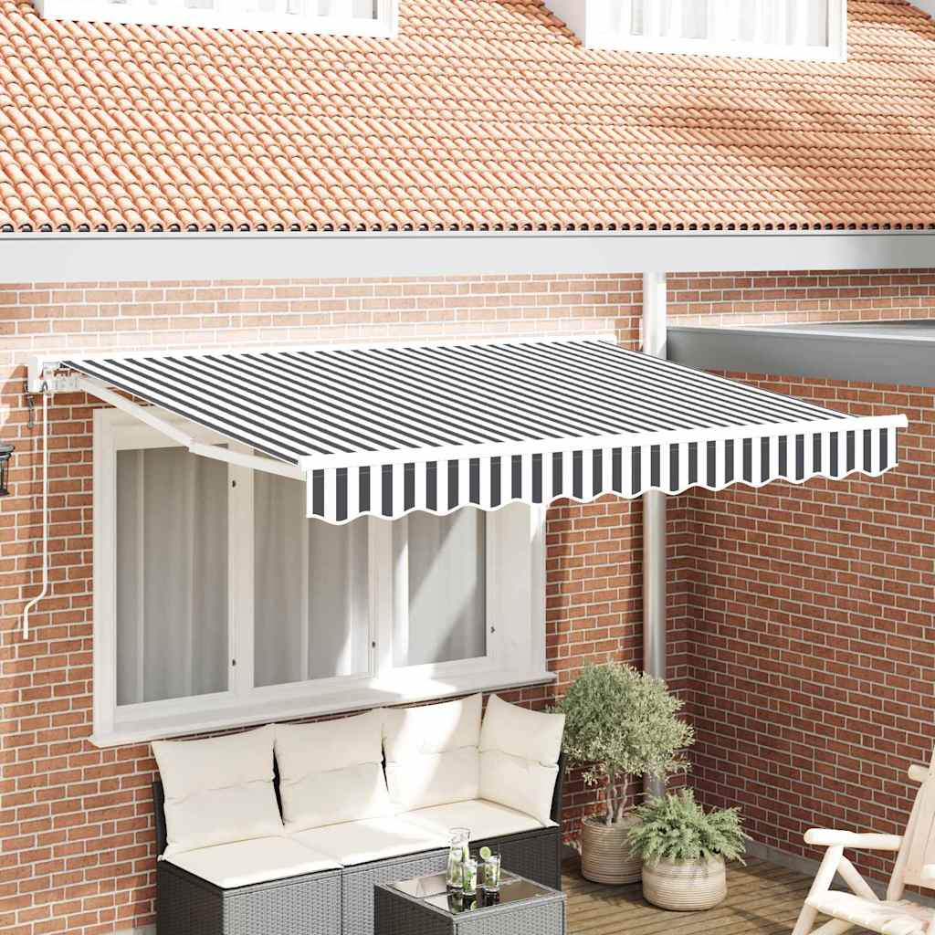 Vidaxl inklapbaar zonnescherm antraciet en wit 300 x 200 cm