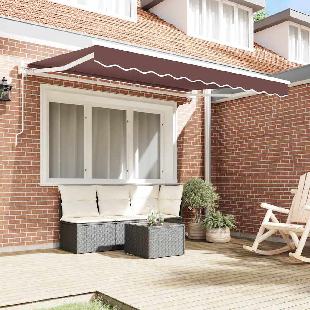 Vidaxl inklapbaar zonnescherm bruin 350 x 200 cm polyester en metaal