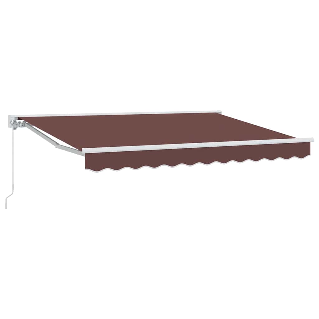 Vidaxl inklapbaar zonnescherm bruin 350 x 200 cm polyester en metaal