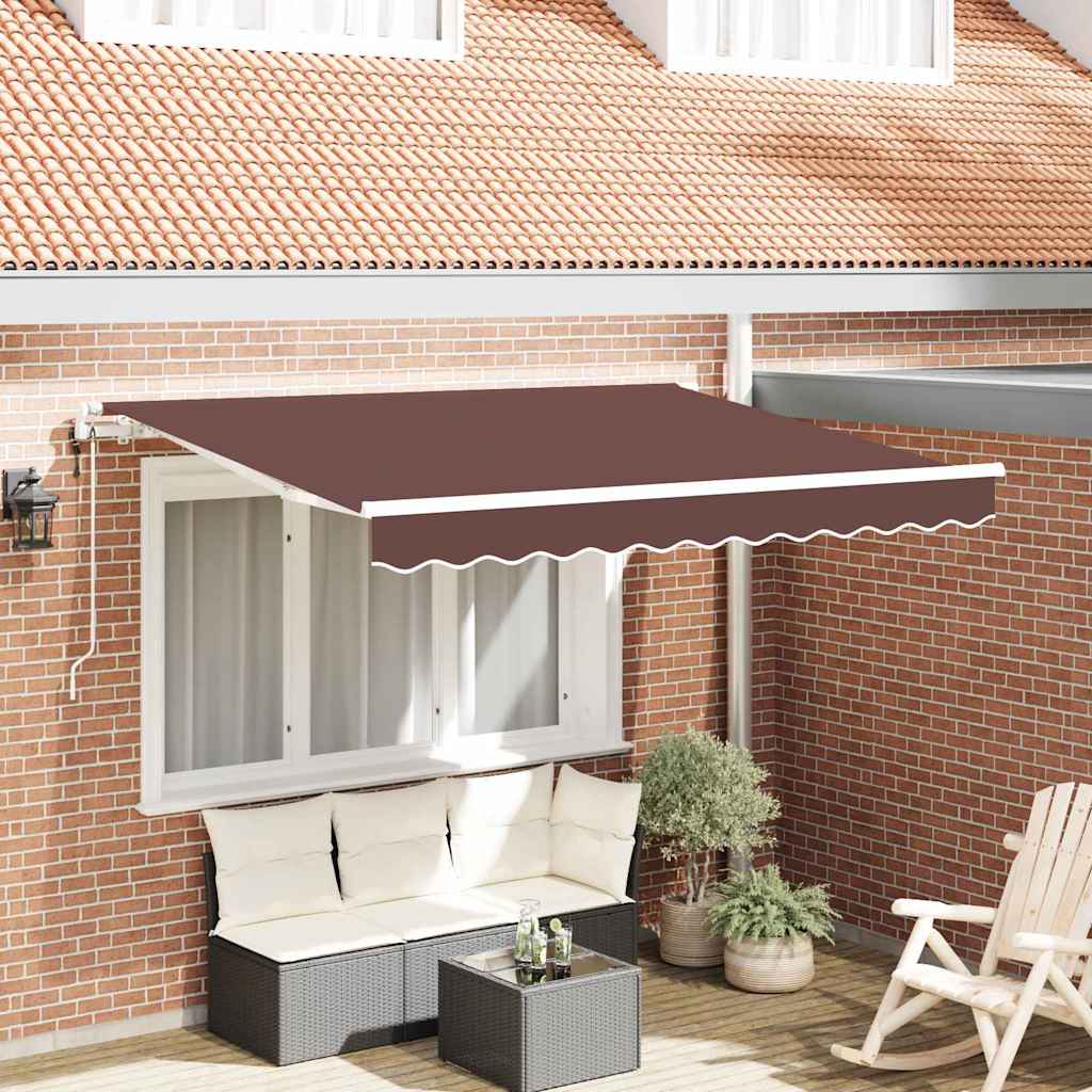 Vidaxl inklapbaar zonnescherm bruin 350 x 200 cm stof