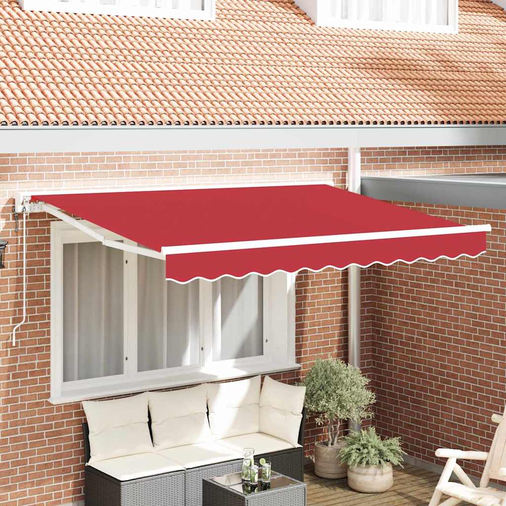 Vidaxl inklapbaar zonnescherm rood 350 x 200 cm polyester en metaal