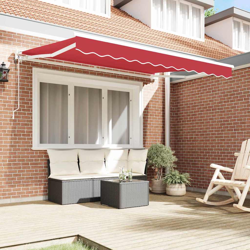 Vidaxl inklapbaar zonnescherm rood 350 x 200 cm polyester en metaal