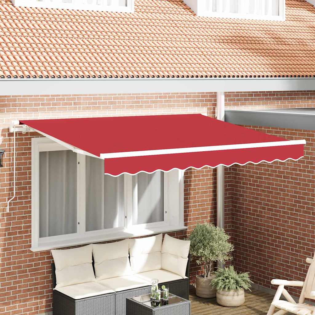 Vidaxl inklapbaar zonnescherm rood 350 x 200 cm stof