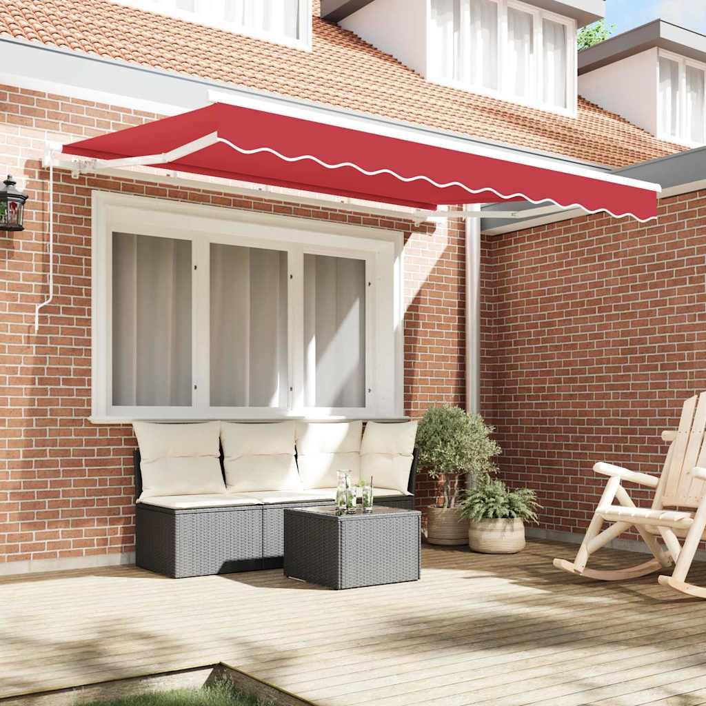 Vidaxl inklapbaar zonnescherm rood 350 x 200 cm stof