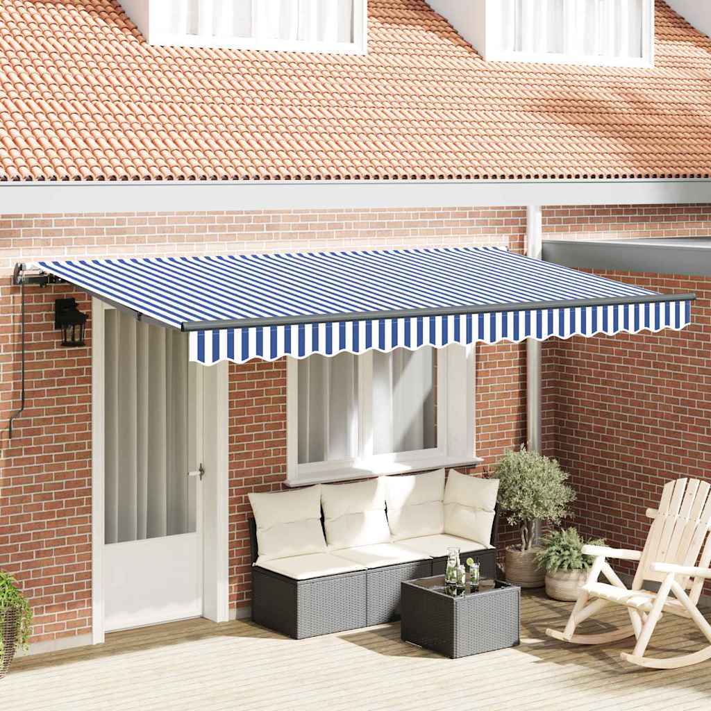 Vidaxl inklapbaar zonnescherm blauw 400 x 200 cm stof