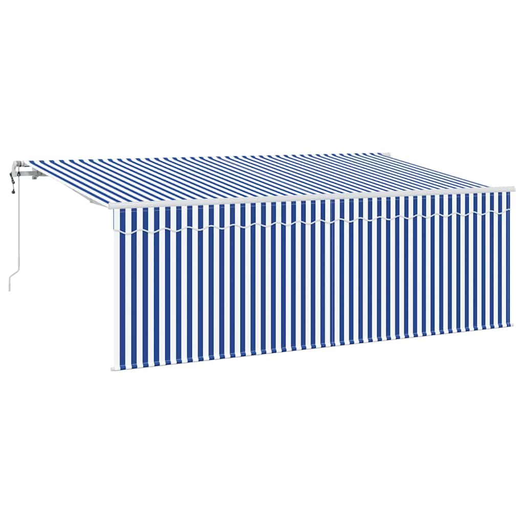 Vidaxl inklapbaar zonnescherm blauw en wit 400 x 200 cm