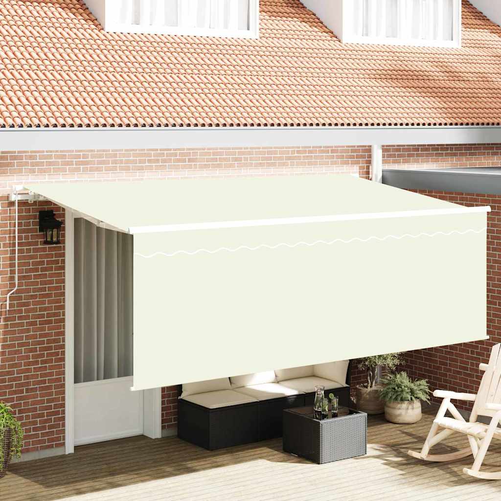 Vidaxl uitschuifbare luifel crème 400 x 200 cm polyester en aluminium
