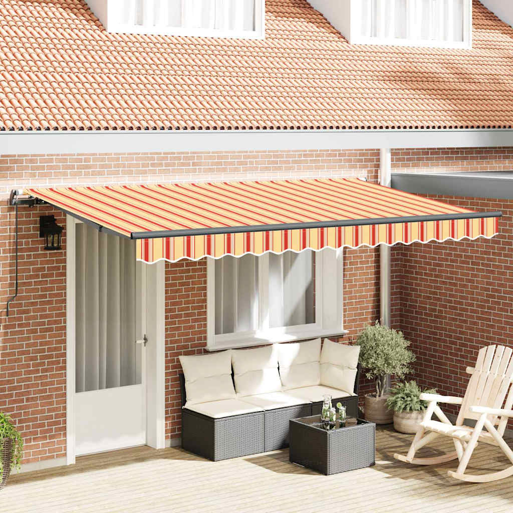 Vidaxl inklapbaar zonnescherm geel 400 x 200 cm stof