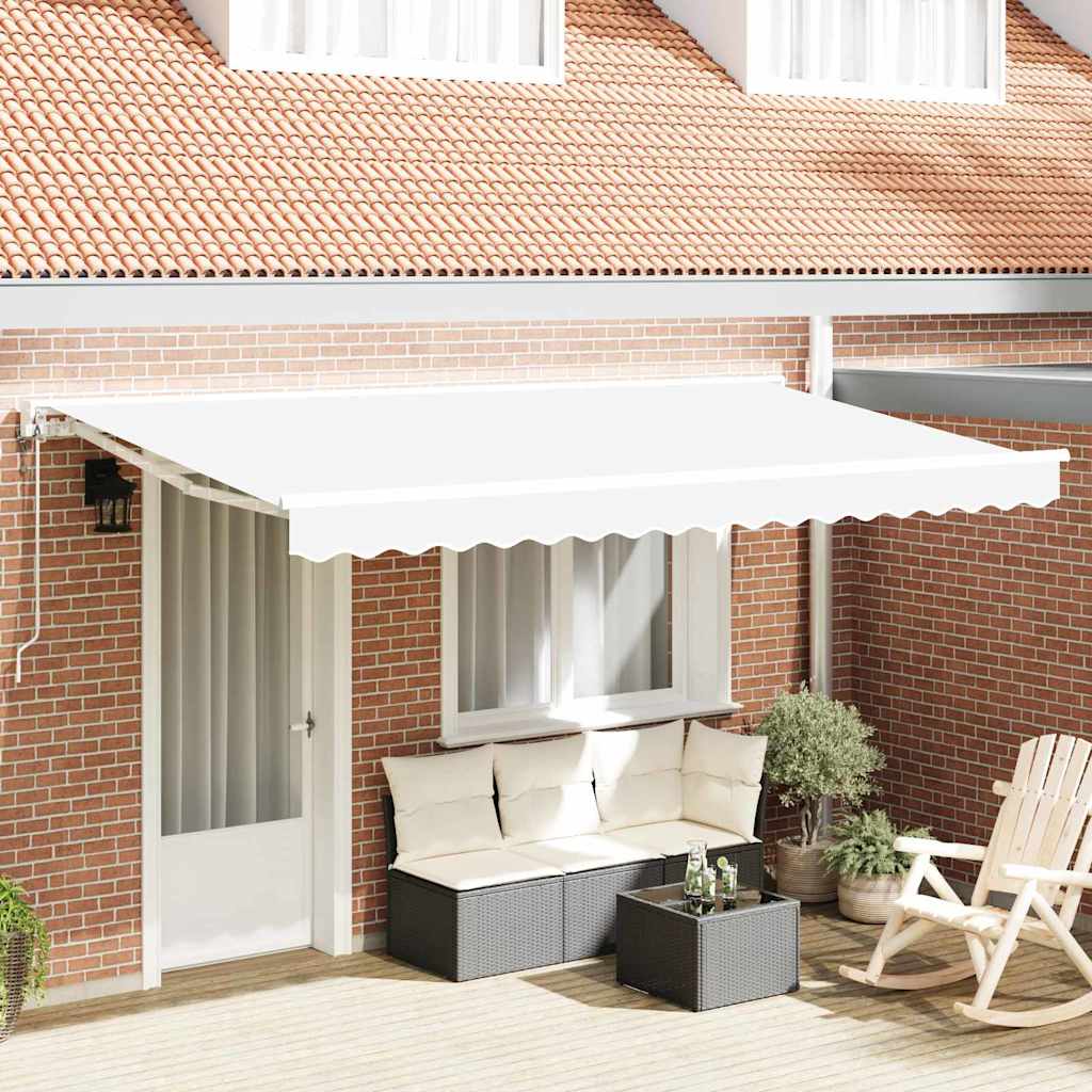 Vidaxl inklapbaar zonnescherm wit 400 x 200 cm polyester en metaal