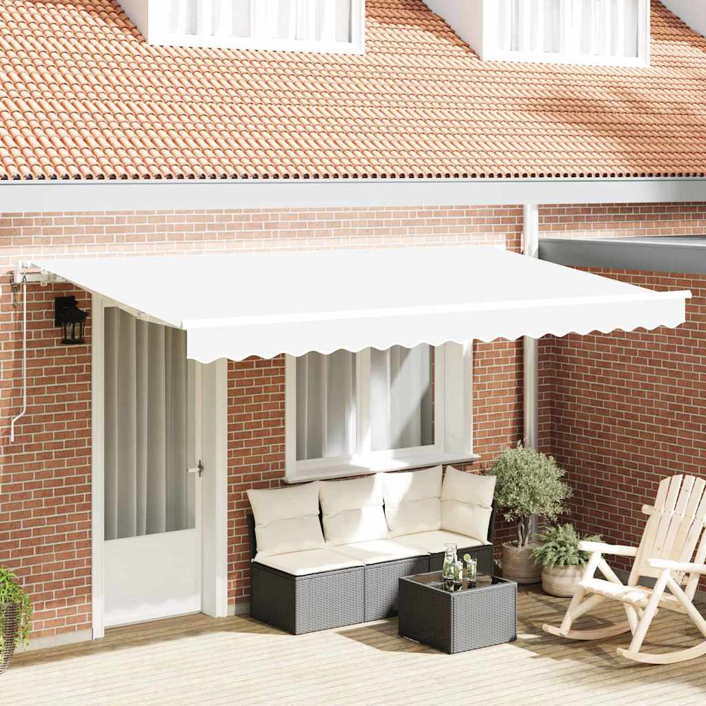 Vidaxl inklapbaar zonnescherm wit 400 x 200 cm stof