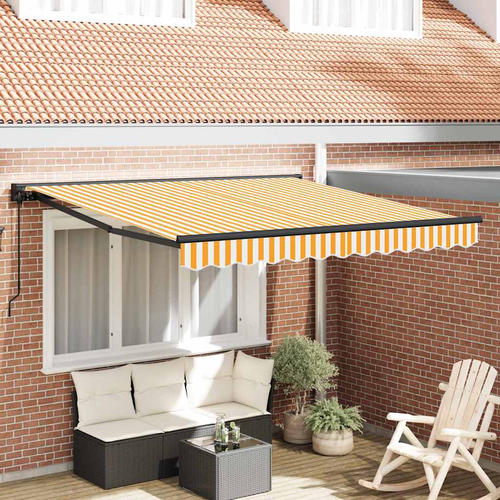 Vidaxl inklapbaar zonnescherm geel en wit 300 x 250 cm