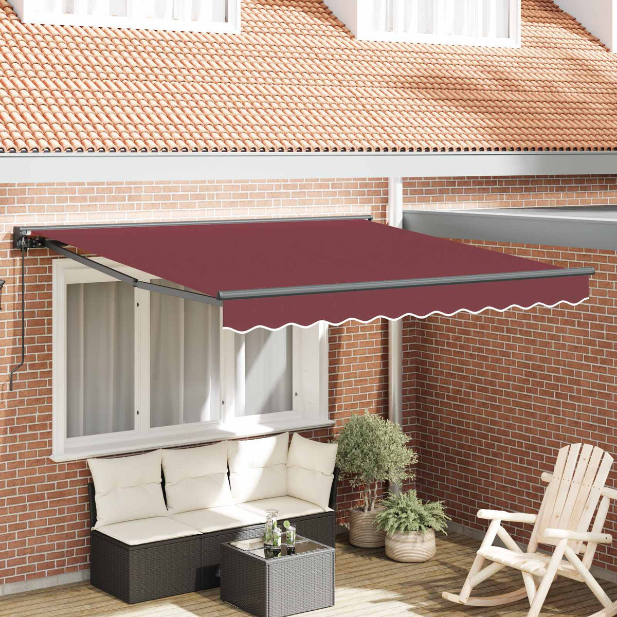 Vidaxl zijde frame bordeauxrood 300 x 250 cm polyester met pu-coating
