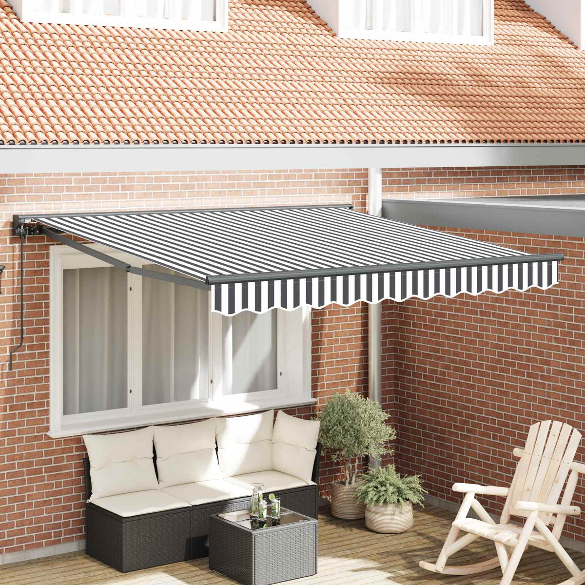 Vidaxl zijde frame antraciet en wit 300 x 250 cm