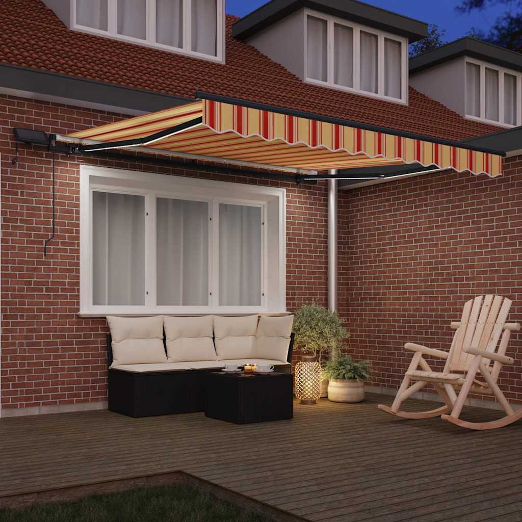 Vidaxl inklapbaar zonnescherm geel en oranje 300 x 250 cm stof