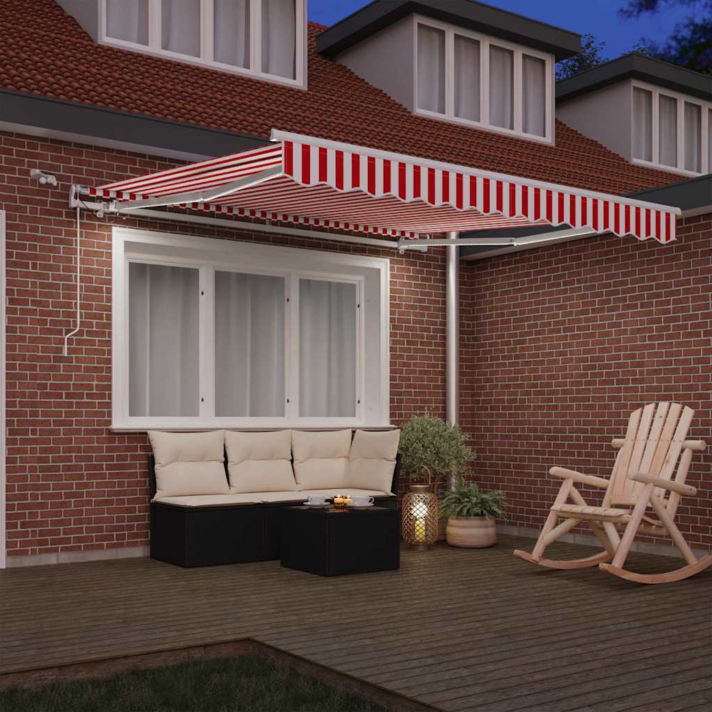 Vidaxl inklapbaar zonnescherm rood en wit 300 x 250 cm