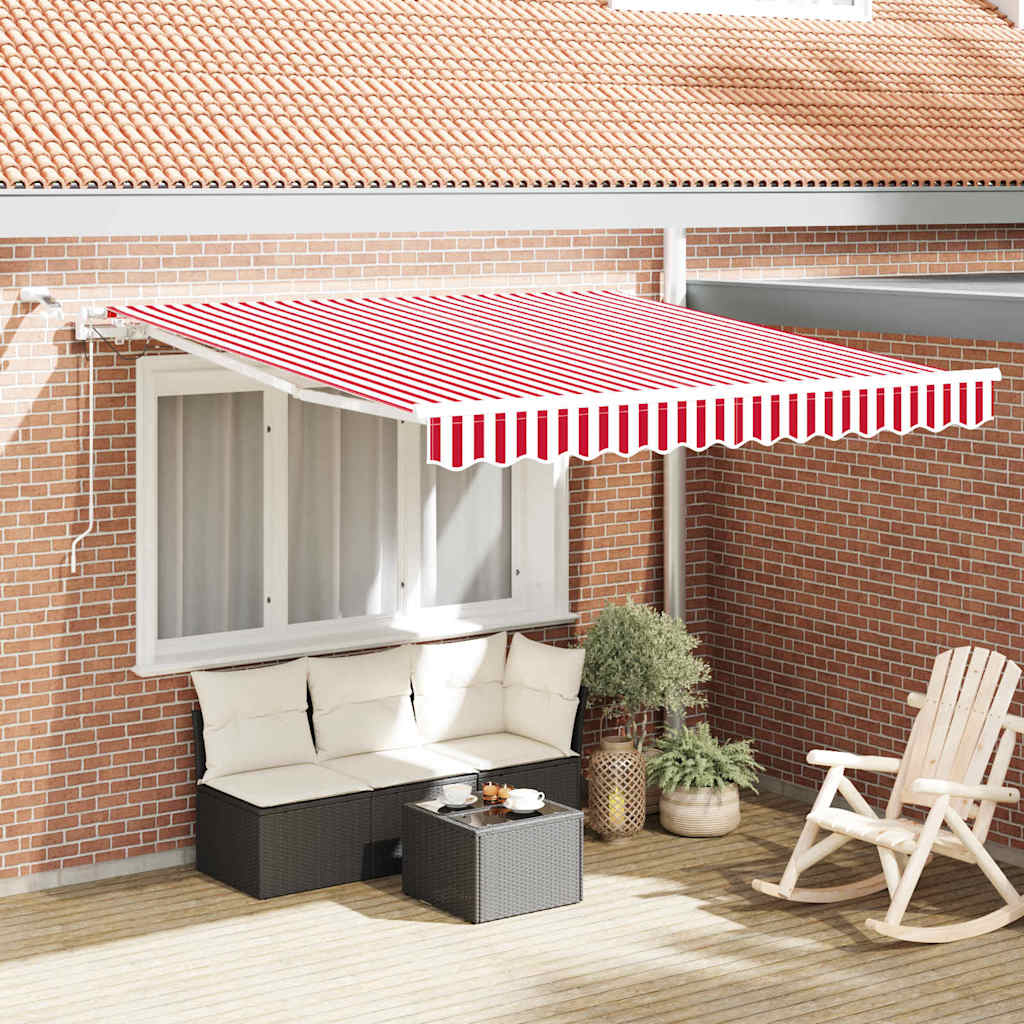 Vidaxl inklapbaar zonnescherm rood en wit 300 x 250 cm