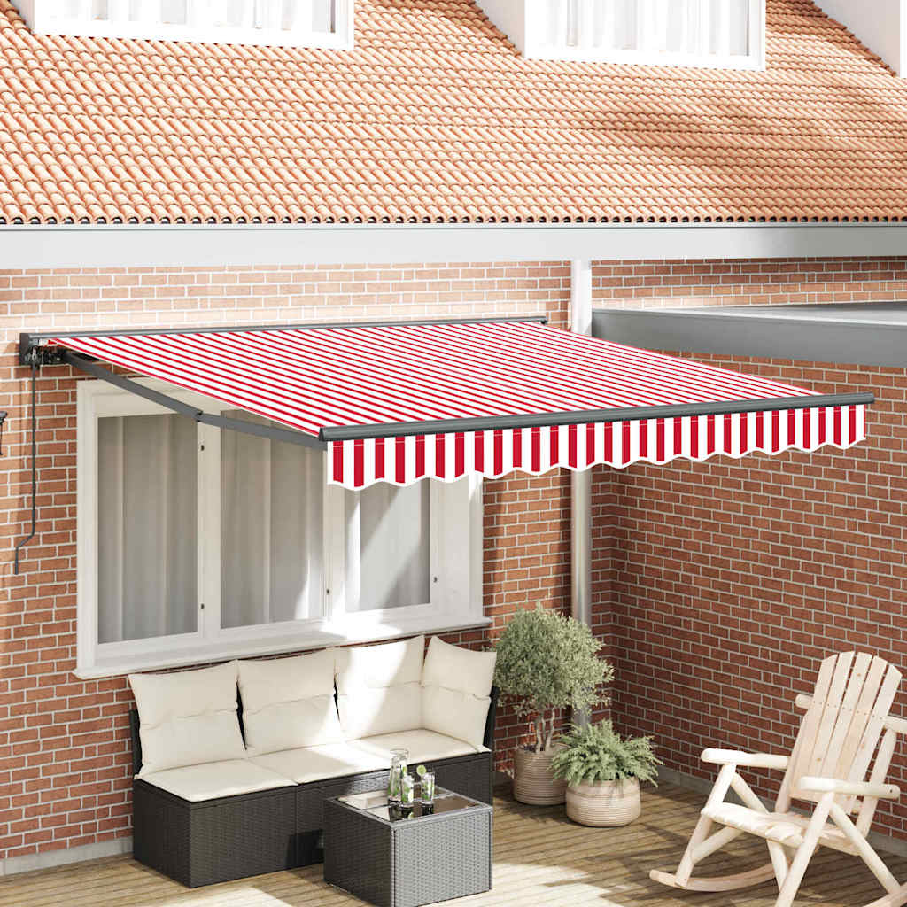 Vidaxl inklapbaar zonnescherm rood en wit 300 x 250 cm