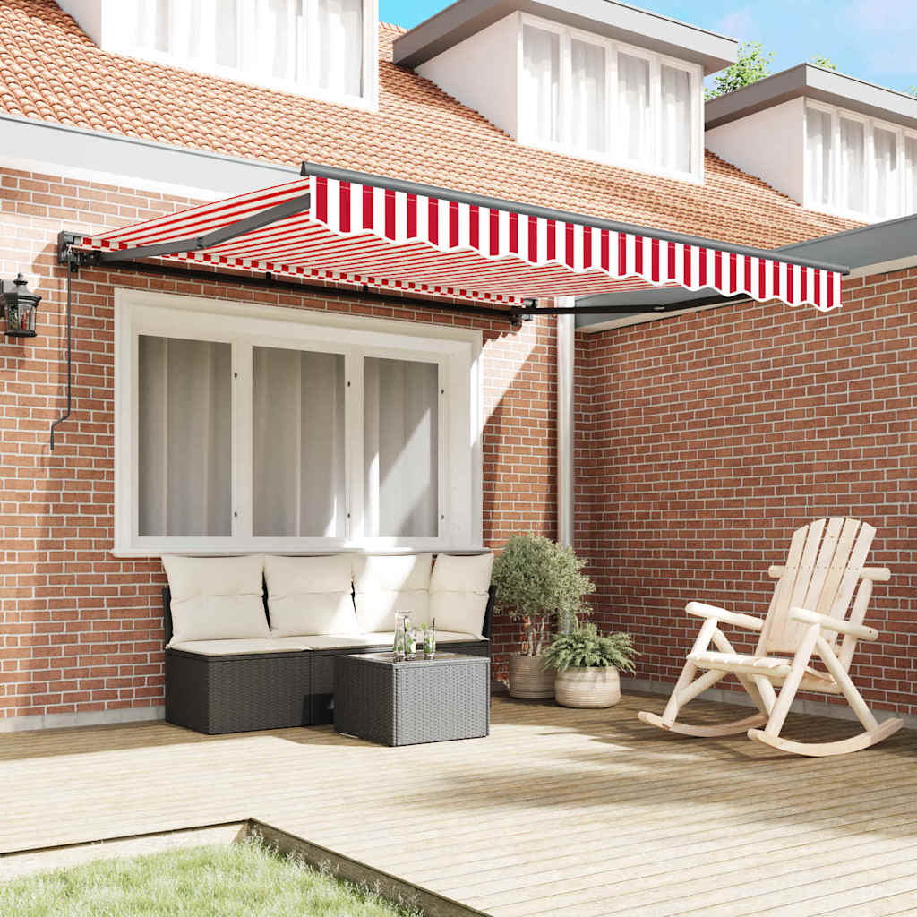 Vidaxl inklapbaar zonnescherm rood en wit 300 x 250 cm