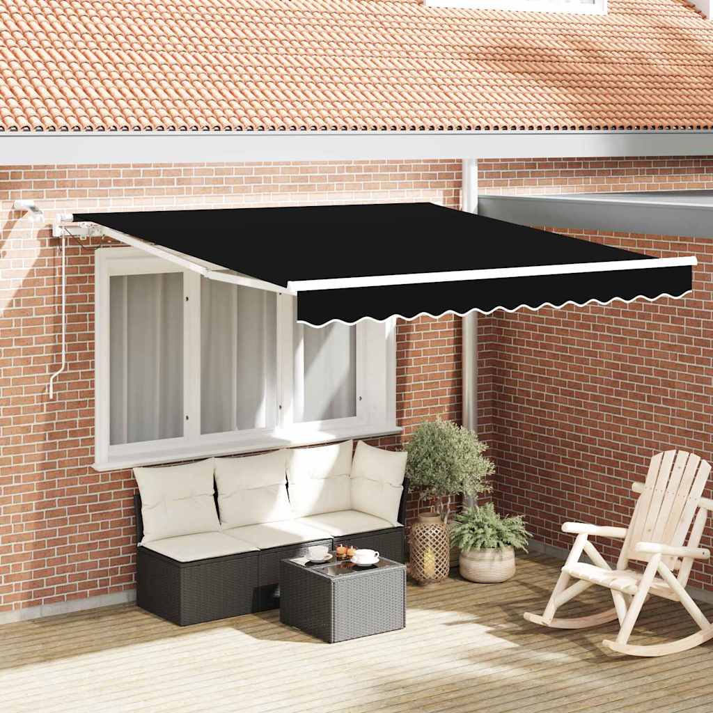 Vidaxl inklapbaar zonnescherm zwart 300 x 250 cm polyester en metaal
