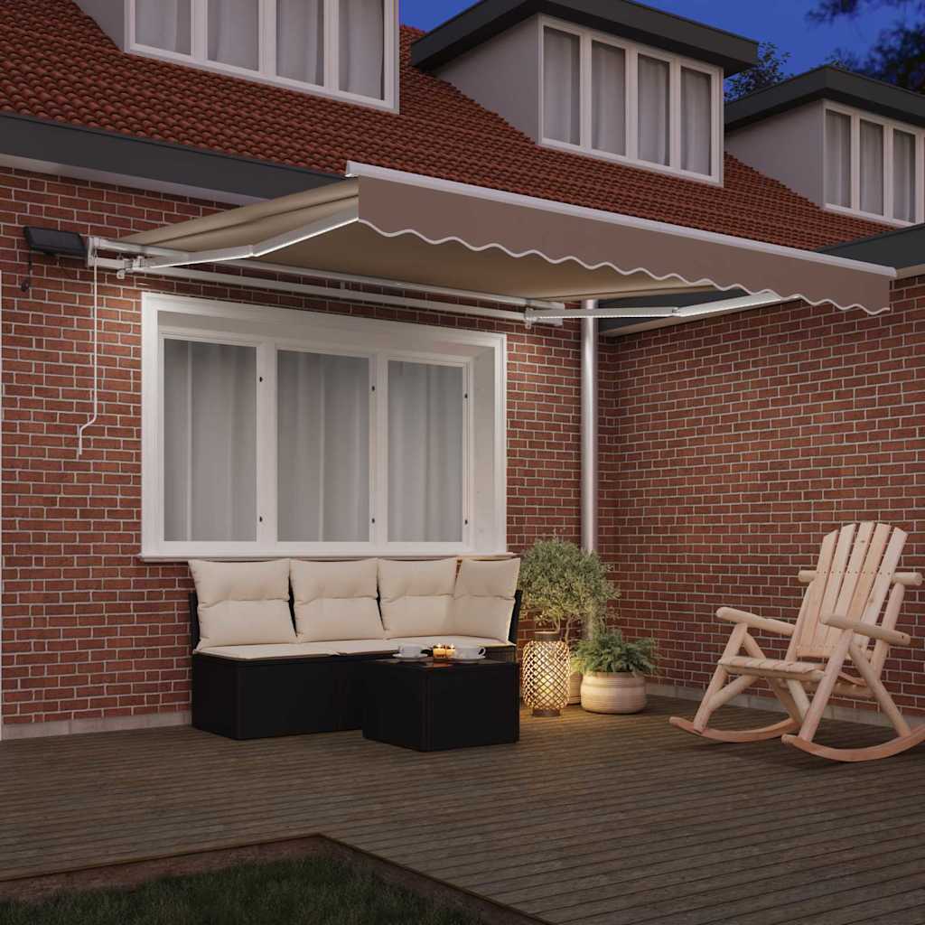 Vidaxl inklapbaar zonnescherm met beige 300 x 250 cm stof