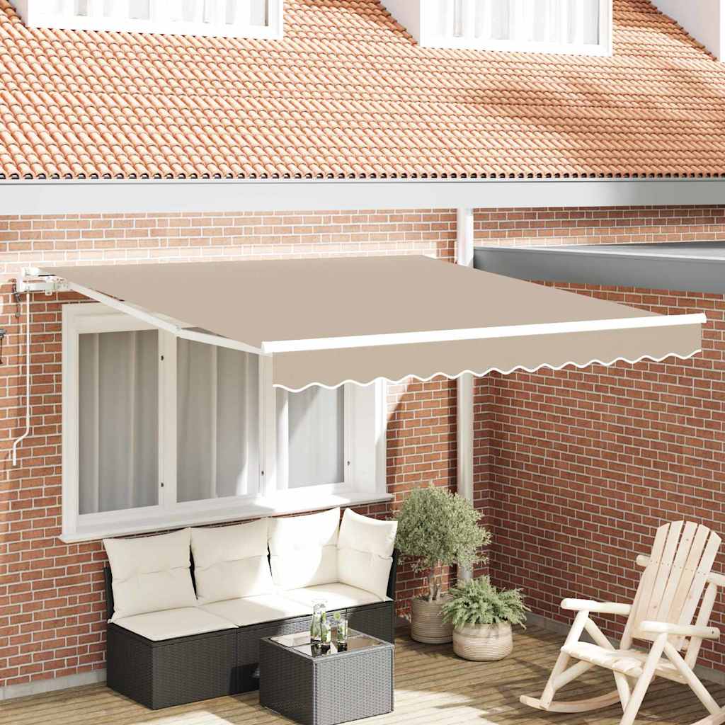 Vidaxl inklapbaar zonnescherm beige 300 x 250 cm stof