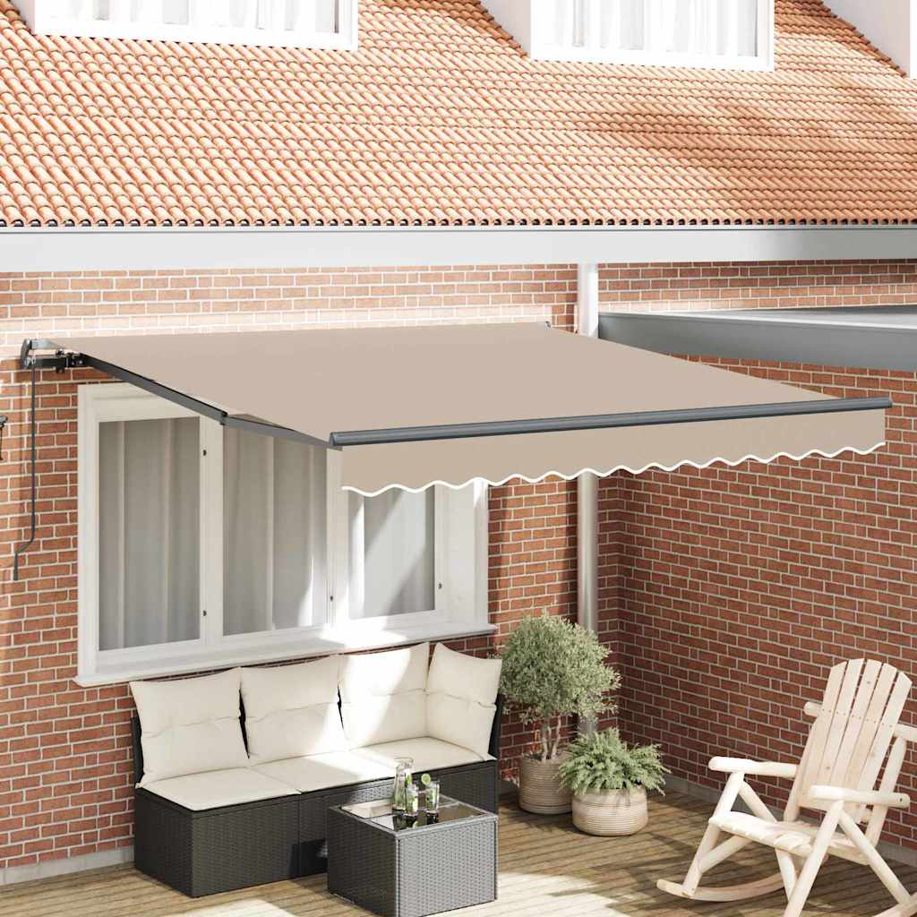 Vidaxl inklapbaar zonnescherm beige 300 x 250 cm polyester en staal