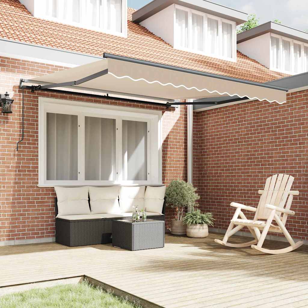 Vidaxl inklapbaar zonnescherm beige 300 x 250 cm polyester en staal