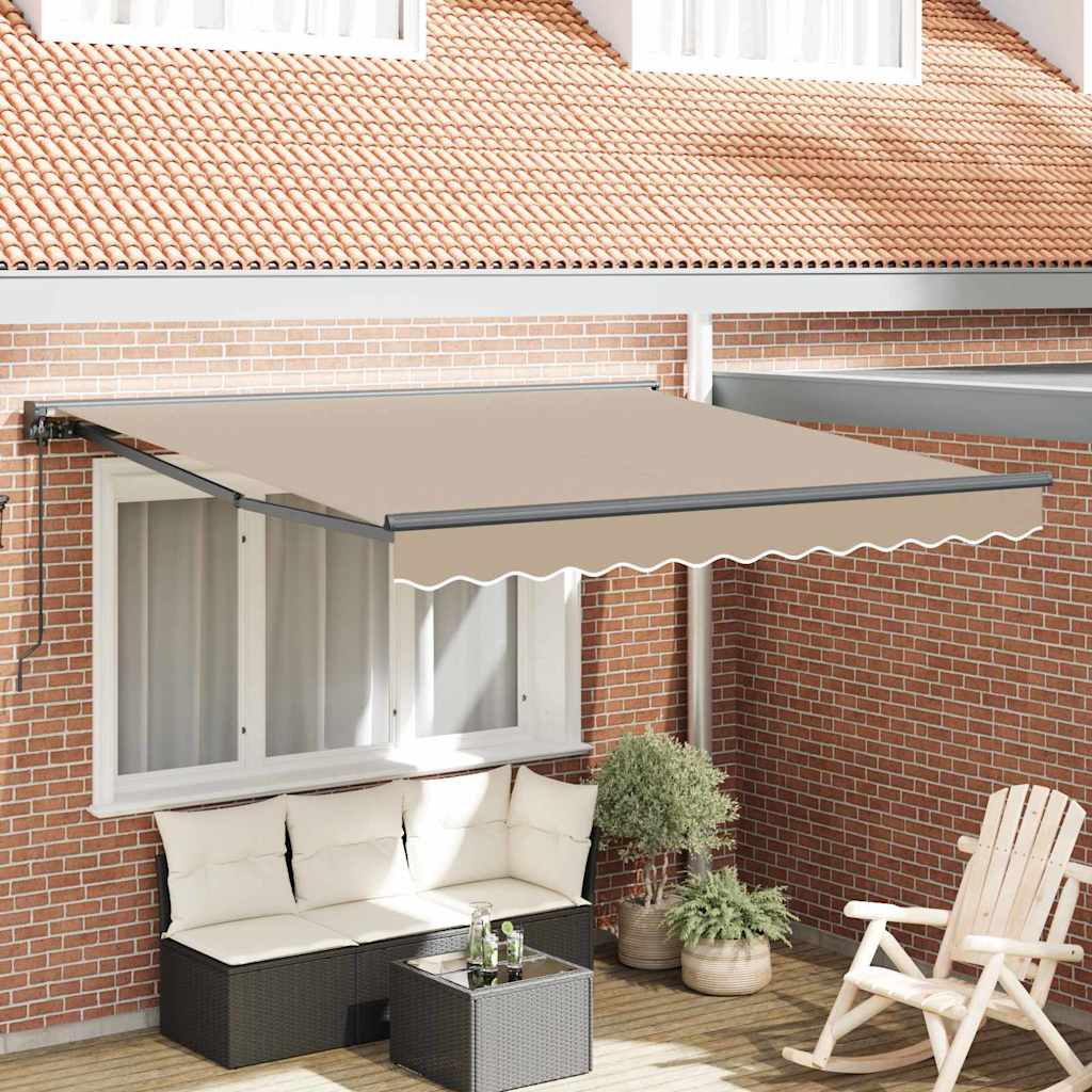 Vidaxl inklapbaar zonnescherm beige 300 x 250 cm polyester en metaal