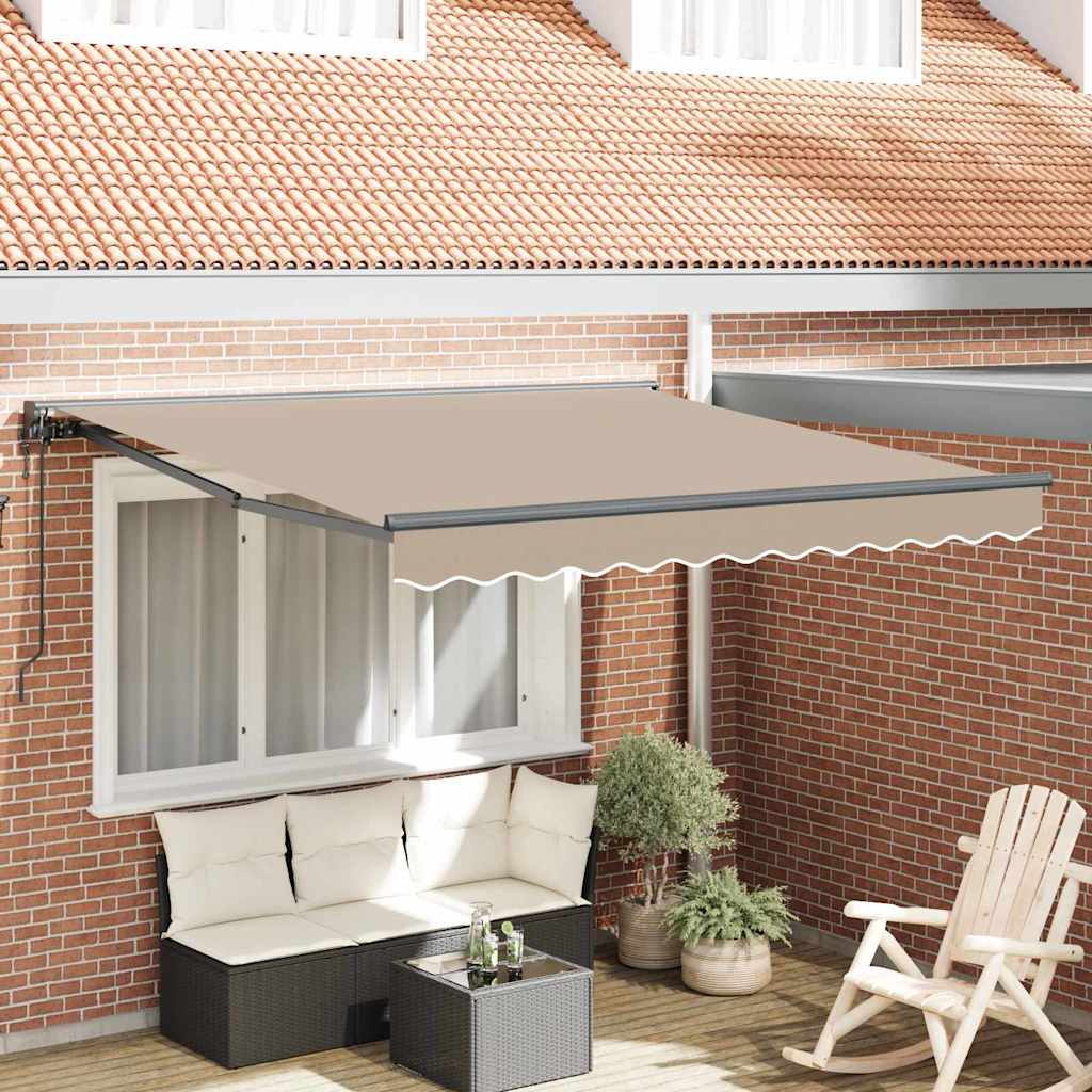 Vidaxl inklapbaar zonnescherm beige 300 x 250 cm polyester en metaal
