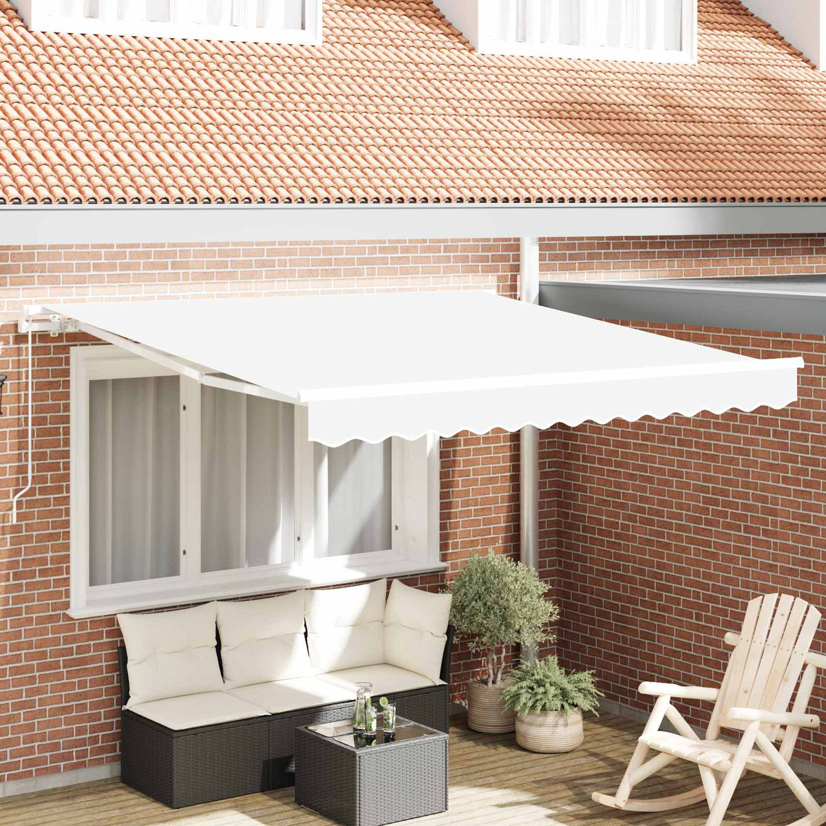 Vidaxl uitschuifbare luifel wit 300 x 250 x 165 cm