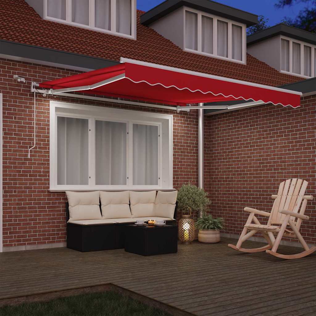 Vidaxl inklapbaar zonnescherm rood 300 x 250 cm polyester en metaal