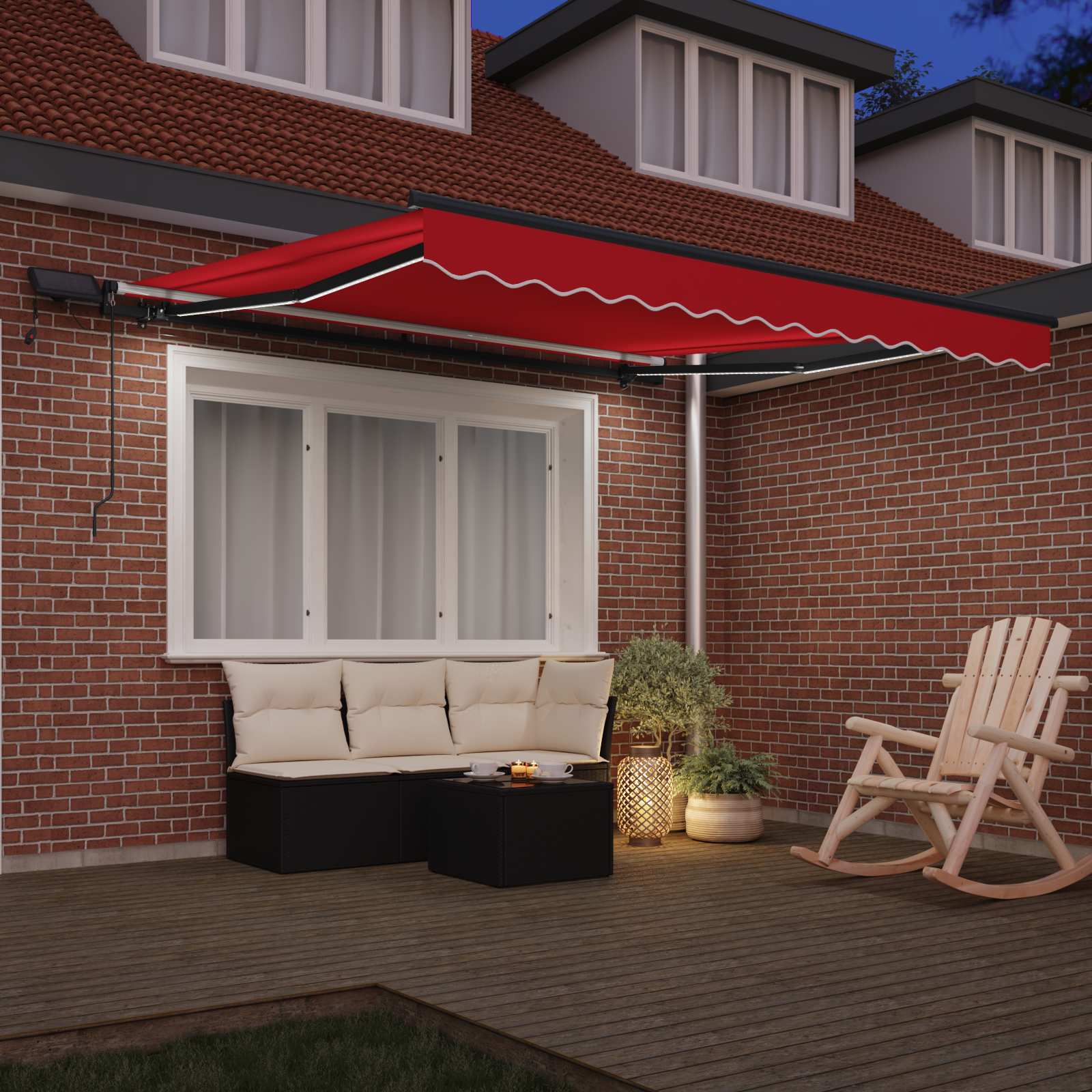 Vidaxl inklapbaar zonnescherm rood 300 x 250 cm stof