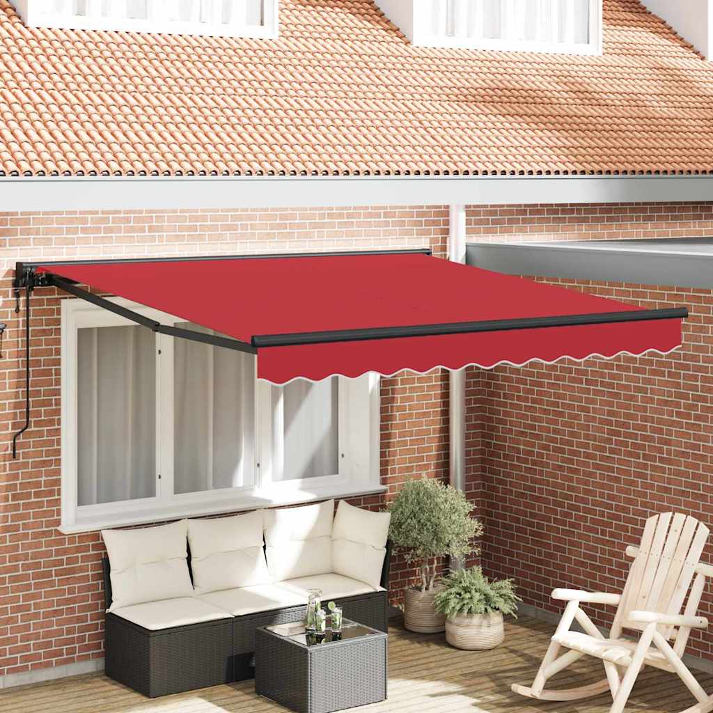 Vidaxl inklapbaar zonnescherm rood 300 x 250 cm polyester en metaal