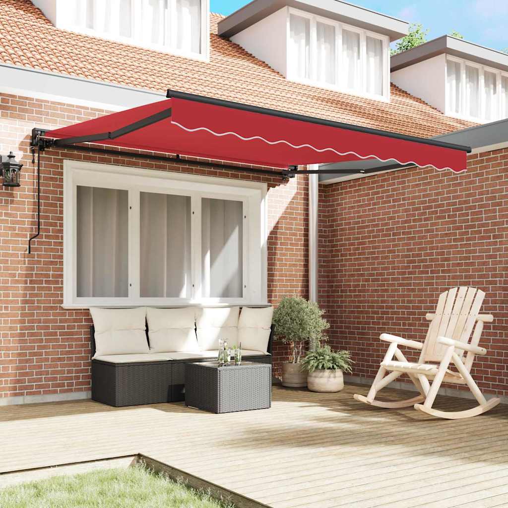 Vidaxl inklapbaar zonnescherm rood 300 x 250 cm polyester en metaal