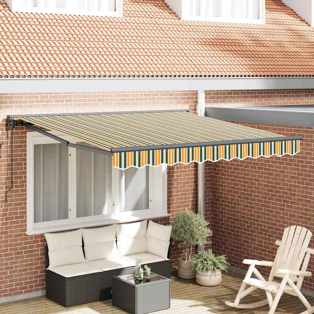 Vidaxl inklapbaar zonnescherm groen en geel 300 x 250 cm