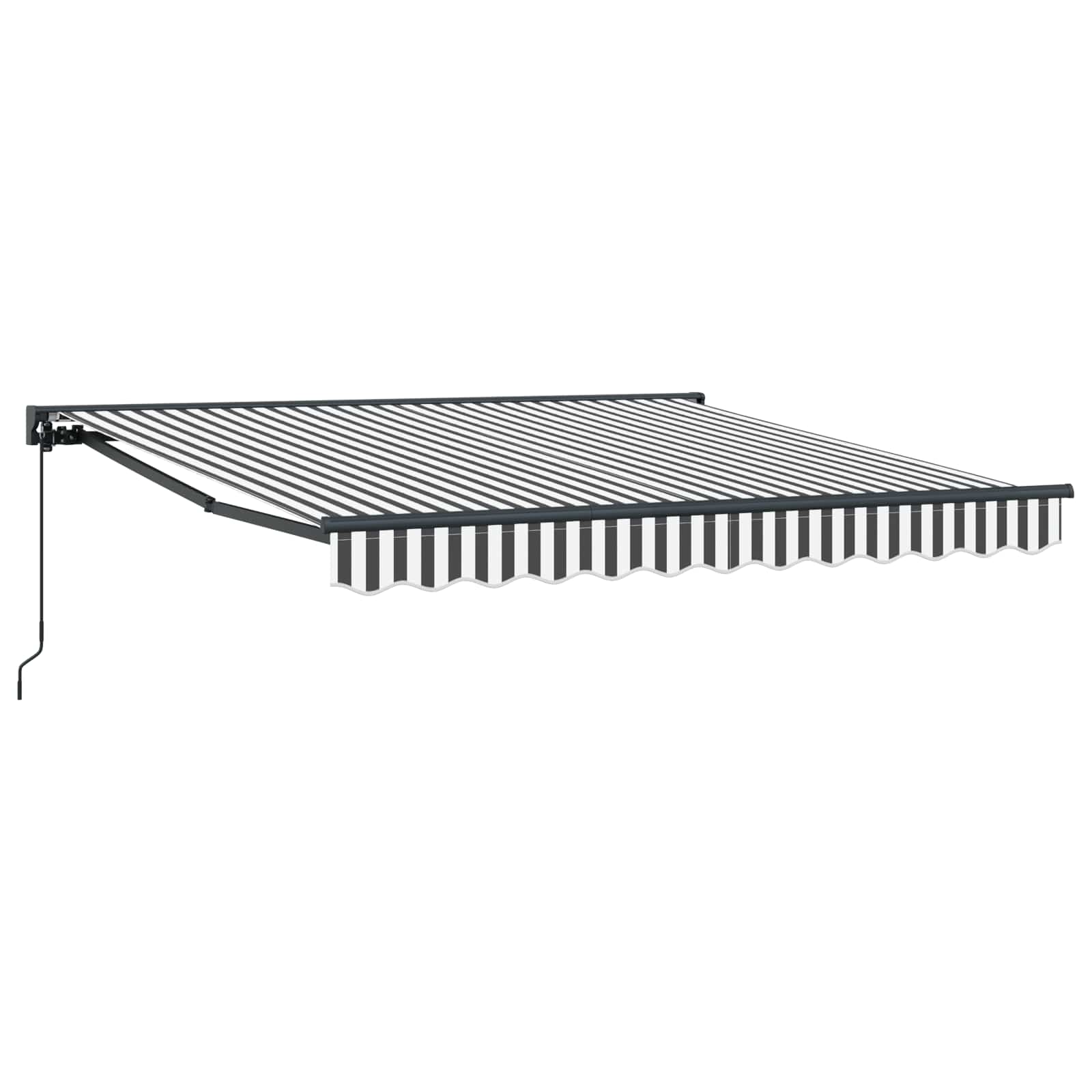 Vidaxl inklapbaar zonnescherm antraciet en wit 350 x 250 cm